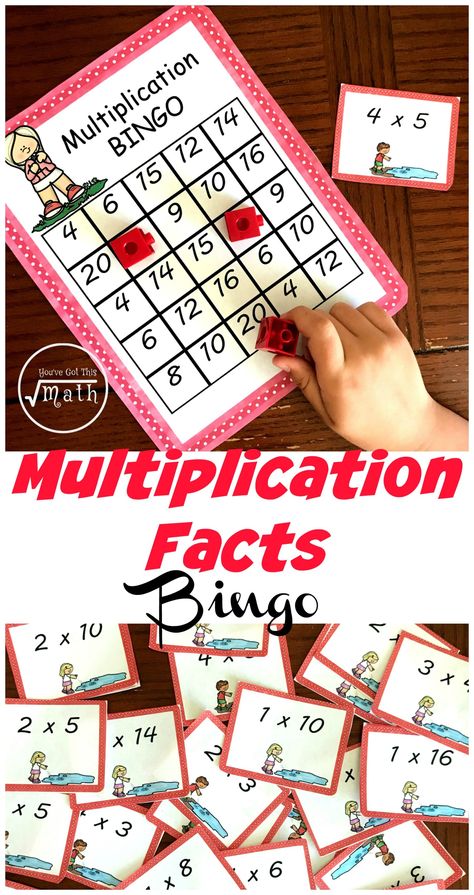 These fun multiplications games are a wonderful way for children to practice their multiplication facts. The children solve multiplication expressions and cover them up on their game board. The first person to get five in a row wins. Fun Multiplication Games, Math Centres, Math Board Games, Learning Multiplication, Center Rotations, Multiplication Activities, Classroom Helpers, Teaching Multiplication, Multiplication Games