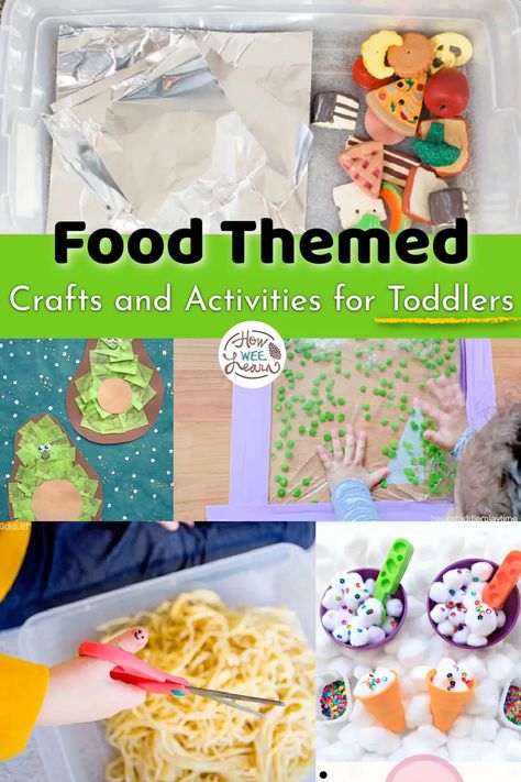 Food Groups Theme Preschool, Baking Art Activities For Preschool, Food Theme Sensory Activities, Activities About Food For Preschoolers, Food Theme Crafts Preschool, Food Activities Preschool Art, Food Teaching Activities, Food Sensory Activities Preschool, Protein Crafts For Preschool