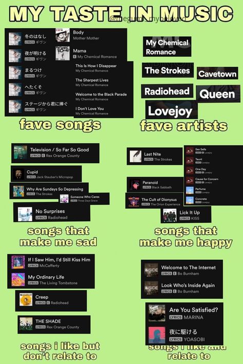 Assigning Songs To Characters, My Taste In Music, Fun Facts Mind Blown, History Infographic, Love Yourself Lyrics, Playlist Ideas, Music Things, Song Suggestions, Song Recommendations