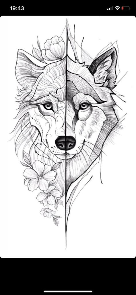 Lobo tattoo blackwork Wolf Flowers Wolf Tattoo Design Sketches, Wolf Tattoo Drawing, Wolf Tattoo Sketch, Wolf Tattoo Stencil, Wolf Drawing Tattoo, Simple Wolf Tattoo, Geometric Wolf Tattoo, Wolf Sketch, Native Tattoos