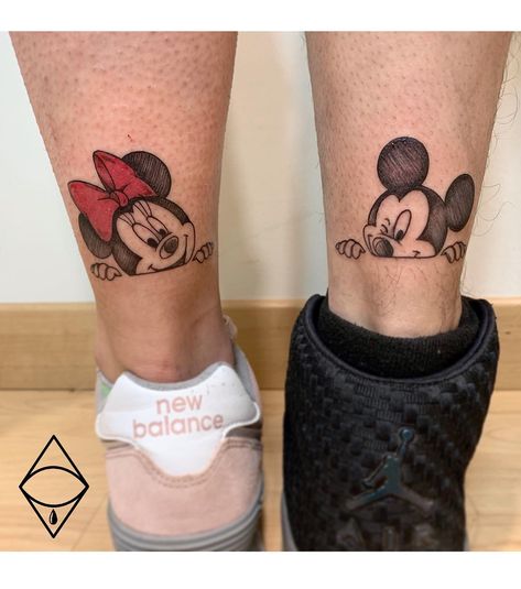 361 Likes, 2 Comments - @dalila_di_viccaro on Instagram: “Mickey & Minnie Mouse ♥️ #mickeymouse #minniemouse #mickeymousetattoo #minnietattoo #minnie…” Disney Tattoos Mickey, Disney Couple Tattoos, Mickey And Minnie Tattoos, Minnie Tattoo, Mickey Tattoo, Mickey Mouse Tattoo, Couple Tattoos Unique, Mouse Tattoos, Couples Tattoo Designs