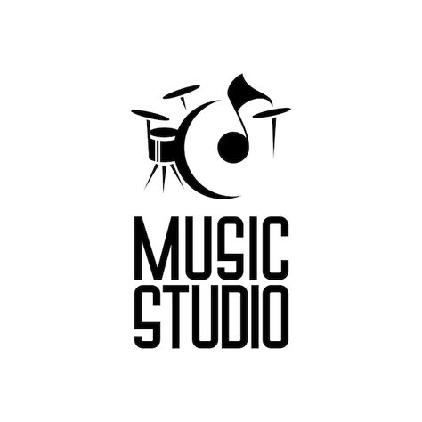 Music Logos Ideas, Academy Logo Design Ideas, Music Logo Design Symbols, Drums Illustration, Music School Logo, Music Logo Design Ideas, Musical Logo Design, Drum Logo, Musician Logo