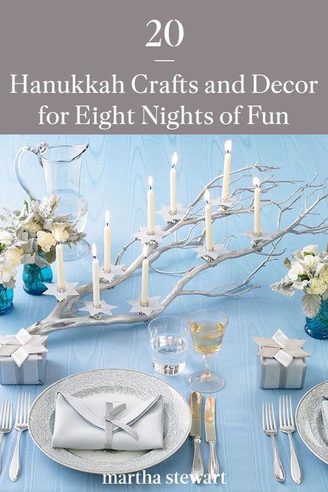 Hanukkah Craft Ideas, Diy Hannukah Decor, Hanukkah Crafts For Adults, Hannakuh Decor, Channukah Decorations, Hannukah Diy, Hannukah Decoration, Hanukkah Tablescape, Hanukkah Aesthetic