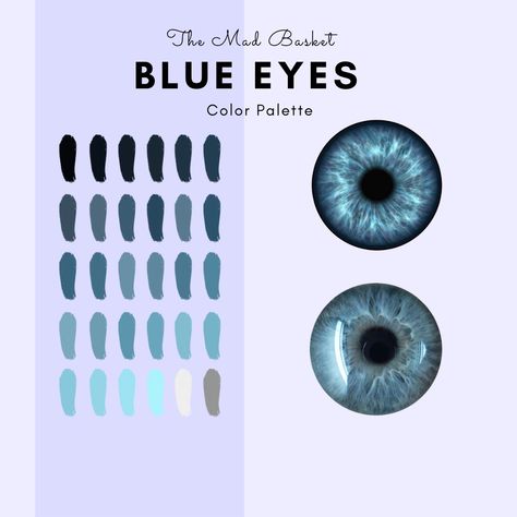 Free Color Palette For Procreate - Blue Eyes By The Mad Basket #procreate #color #palette #swatch #eye #blue Blue Eye Color Palette, Blue Eyes Color Palette, Color Palette Eyes, Eyes Color Palette, Coloring Pallets, Procreate Pallets, Color Palette For Procreate, Colours Palette, Eye Color Palette