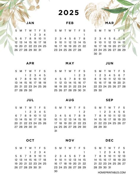 Free printable yearly 2025 calendar with nature theme! #2025calendar #freeprintable 2025 Yearly Calendar, 2025 Calendar Printable Free Yearly, Free Printable 2025 Calendar, Free 2025 Printable Calendar, 2025 Calendar Printable Free, Free Monthly Calendar Printable, Yearly Calendar Template, Full Year Calendar, Printable Yearly Calendar