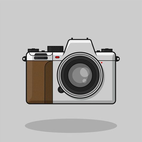 Photography Illustration Camera, Old Movie Camera Drawing, Vintage Cameras Drawing, Vintage Camera Sketch, Photography Icon, Camera Graphic, Canon Camera Photography, Vintage Cameras Art, Camera Vector