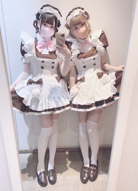 #maid #jfashion #cafe Maid Cafe Aesthetic, Outfits For Him, Cute Kawaii Outfits, Maid Cafe, Staff Uniforms, Cafe Style, Maid Dress, Beauty Studio, Little Outfits