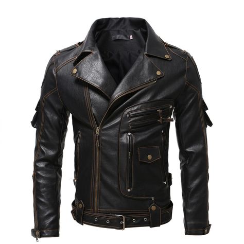 Drive Jacket, Faux Leather Jacket Men, Mens Rugged, Biker Jackets, Men's Leather Jacket, Motorcycle Leather, Rock Chic, Estilo Punk, Outwear Jackets