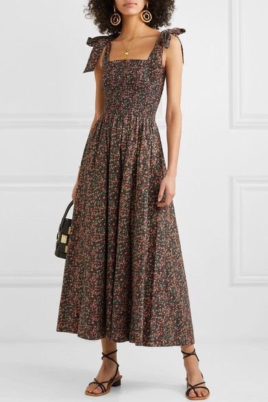 Dôen Jasmine Shirred Floral-Print Cotton-Poplin Maxi Dress Tulum, Eminem, Shirred Dress, Moda Boho, Mode Inspo, Primavera Estate, Net A Porter, Outfit Inspirationen, Pretty Dresses