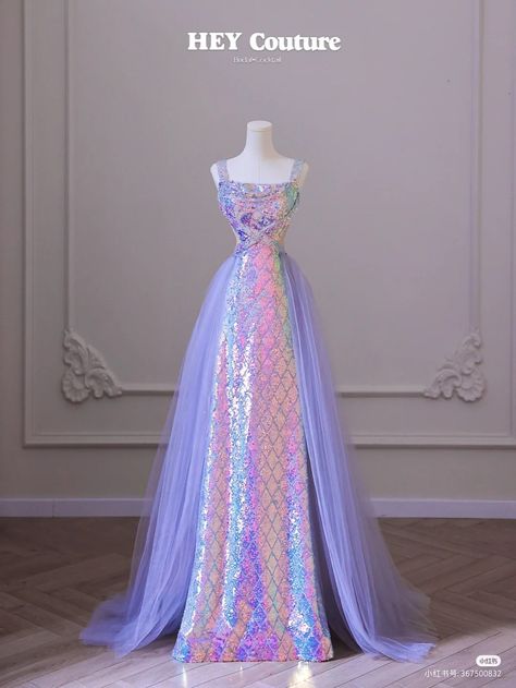 Hey Couture, Debut Ideas, Iridescent Dress, Magical Dress, Dress With Train, Oil Slick, Pretty Prom Dresses, Formal Party Dress, Fairytale Dress