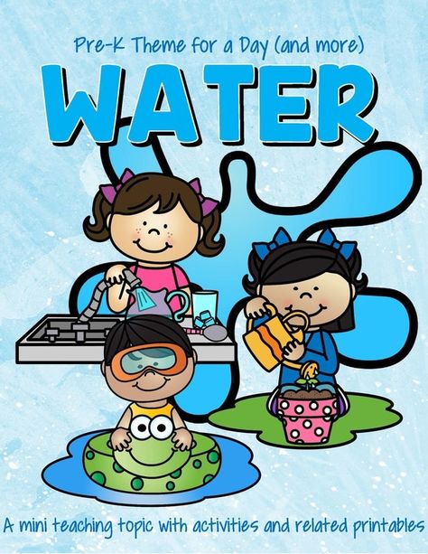 WATER theme pack for preschool and pre-K All About Books Preschool Theme, Science Theme Preschool, Water Preschool, Water Theme Preschool, Water Activities Preschool, Centers For Preschool, All About Books, Kindergarten Pictures, Books Science