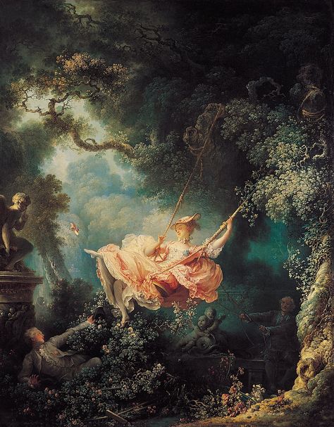 'The Swing' by Jean-Honoré Fragonard, 1767 Frank Dicksee, Jean Honore Fragonard, Rococo Art, Desktop Wallpaper Art, Arte Inspo, Art Wallpaper Iphone, Aesthetic Painting, Rose Art, Painting Reproductions