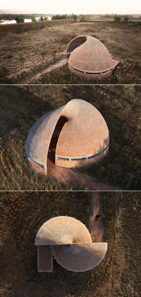 The Concept Library, situated in the rural area of Zhejiang Province, China, is a spiral structure surrounded by tall grass. It aims to investigate how contemporary #design expression can blend with the traditional material culture of the region.
#ArchitectureProjects #ArchitecturalDesign #ModernArchitecture #ArchitecturalInspiration #ArchitecturalPhotography #Brickarchitecture Creative Playground, Spiral Shell, Brick Architecture, Architecture Drawing Art, Grass Field, Architecture Design Concept, Earthship, Rural Area, School Architecture