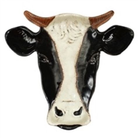 Kacey Cow Ceramic Plate Detailed Ceramic Cow Tray. Product Dimensions 10x.4375x9.5x1"H Order 6803-Ea433 Cow Ceramics, Cow Items, Cow Plate, Cement Projects, Ceramic Cow, Classic Sculpture, Cow Face, Home Basics, White Cow