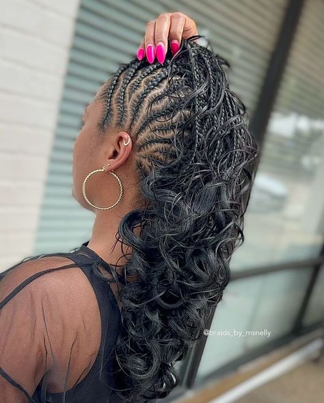 Still in awe of these Mohawks 😍🙌🏽 ➡️➡️➡️ • Book under Mohawk Category! • #dallashair #dallasbraids #dallasbraider #dallashairstylist #braids #mohawk #mohawkhair #mohawkbraids #cornrows #stitchbraids #neatbraids #neatbraider #blackhair #blackhairstyles #hair #art #boho #bohobraids #gypsybraids #voiceofhair Mohawk Braiding Styles For Black Women, Mohawk With Braids Black Women, Feed In Mohawk Braids, Braided Mohawk Hairstyles For Men, Mohawk Boho Braids, Mohawk Loc Styles Black Women, Mohawk Braids For Black Women, Mohawk For Black Women, Braided Mohawk For Black Women