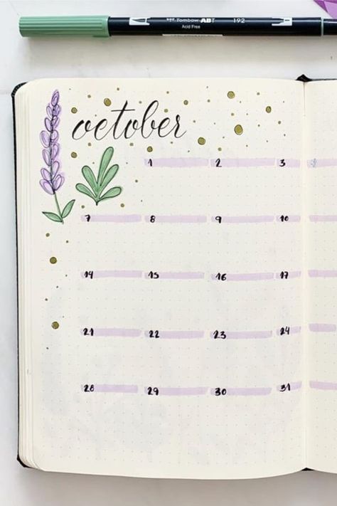 20+ best October monthly spread ideas and inspiration for your bullet journal #monthlyspread #bulletjournal #bujospreads Monthly Spread Ideas, Diy Kalender, Minimalist Bullet Journal, Crazy Laura, Bullet Journal Month, Bullet Journal Monthly Spread, Bullet Journal Page, Bullet Journal Spreads, Creating A Bullet Journal