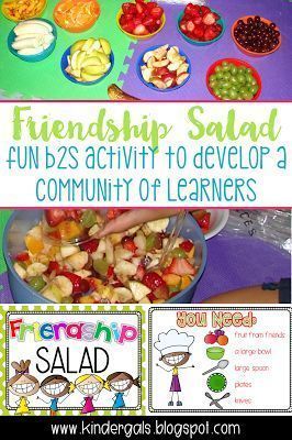 Friendship Program Ideas, Friendship Salad Kindergarten, Friendship Feast Preschool, Community Connections Ideas, Make The World A Better Place Activities, Friendship Lessons Preschool, Friendship Salad, Friendship Activities Preschool, Friendship Friday