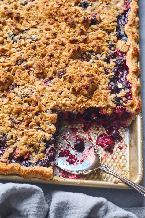 Mixed Berry Crumble Slab Pie | Olive & Mango Berry Slab Pie, Pie Crumble Topping, Mixed Berry Crumble, Cinnamon Roll Apple Pie, Mixed Berry Pie, All Butter Pie Crust, Berry Crumble, Slab Pie, Pie Crumble