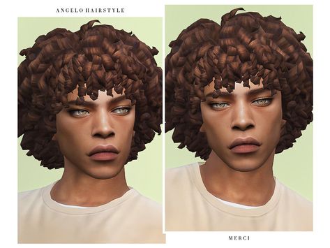 The Sims Resource - Angelo Hairstyle Sims 4 Afro Hair Male, Afro Hair Sims 4 Cc, Sims 4 Afro Hair, Sims 4 Curly Hair, Sims 4 Hair Male, Sims 4 Challenges, Sims 4 Black Hair, Hair Male, Pelo Sims