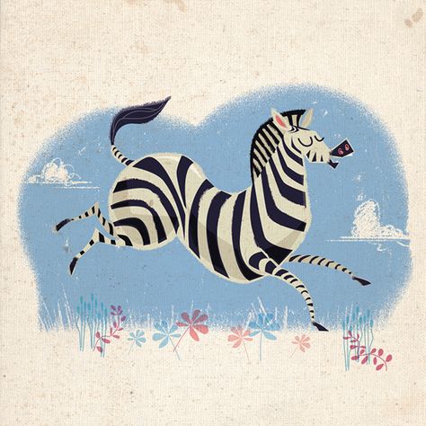 Zebra and Lion by Thomas Burns, via Behance Cute Zebra Illustration, Zebra Illustration, Zebra Art, Animal Art Projects, Childrens Books Illustrations, Pretty Animals, Creature Drawings, African Animals, Art Bundle