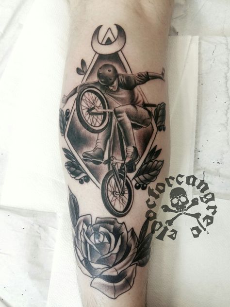 BMX bike tattoo #tattoo #BMX #BIKE Bmx Bike Tattoo, Bmx Tattoo, Bike Tattoo, Hand Tatto, Bicycle Tattoo, Bike Tattoos, Pinterest Hacks, Dark Disney, Bmx Bike