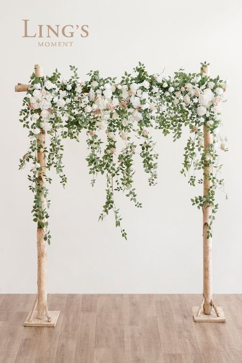 Planning on a having a beautiful wedding arch for your big day? Don't forget about flowers and decor for your wedding arch! Our wedding arch hanging vines and flowers are simple yet elegant and can be used for both a round arch or a square arch. When you purchase your wedding arch flowers from Ling's moment, we will teach you how to make your wedding arch look beautiful whether your wedding is at the beach or in a chapel. Diy Wedding Arch Flowers, Wedding Flower Arch, Alter Flowers, Diy Wedding Arch, Small Weddings Ceremony, Wedding Alters, Round Arch, Wedding Arch Flowers, Arch Decoration