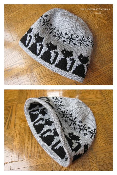 Cats in the Hat Free Knitting Pattern Owl Hat Knitting Pattern, Shetland Knitting Patterns Free, Knit Animal Hat Patterns Free, Two Color Hat Knitting Pattern, Beginner Fair Isle Knitting Patterns, Knitted Hats For Men Free Pattern, Worsted Weight Knit Hat Pattern Free, Cat Knitting Pattern Free, Knitted Hats Patterns Free