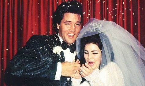 Priscilla Presley Wedding, Elvis Wedding, Celebrity Wedding Photos, Elvis Impersonator, Riley Keough, Elvis And Priscilla, Richard Gere, Priscilla Presley, Lisa Marie Presley