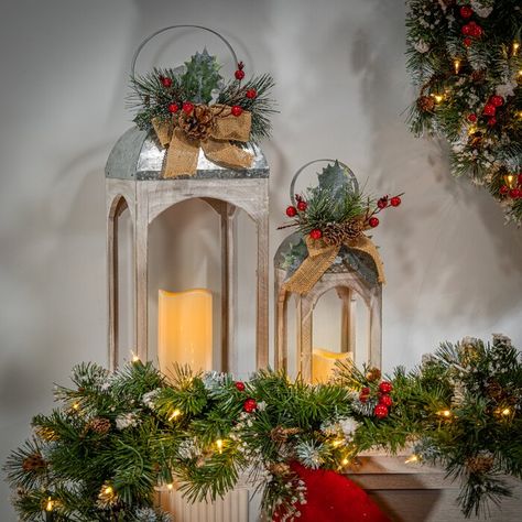 Wavy Candles, Holiday Lanterns, Lantern Ideas, Large Lanterns, Small Lanterns, Wood Lantern, Lantern Set, Metal Lanterns, Led Lantern