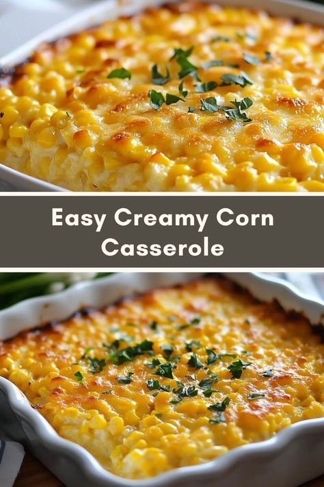 Awesome And Easy Creamy Corn Casserole, Carrot Horseradish Casserole, Cheesy Corn Pasta Casserole, Corn Casserole Green Chile, Thanksgiving Side Casseroles, Creamy Corn Casserole Delight, Easy Creamy Corn Casserole, Casserole Side Recipes, Corn Squash Recipes