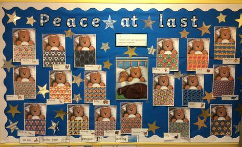 Peace at last display Peace At Last Activities Eyfs, Eyfs Displays, Senior Infants, Jill Murphy, Peace At Last, School Reception, Reception Classroom, Maths Display, Reception Class