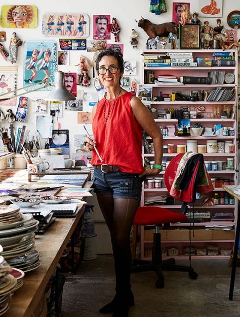 A studio visit with the captivating artist, whose latest works referencing Australia's colonial history are now on exhibit in Melbourne. Dream Workplace, Artist Studios, Studio Spaces, Studio Artist, Colonial History, Studio Visit, Brand Photoshoot, Library Lessons, Dream Studio