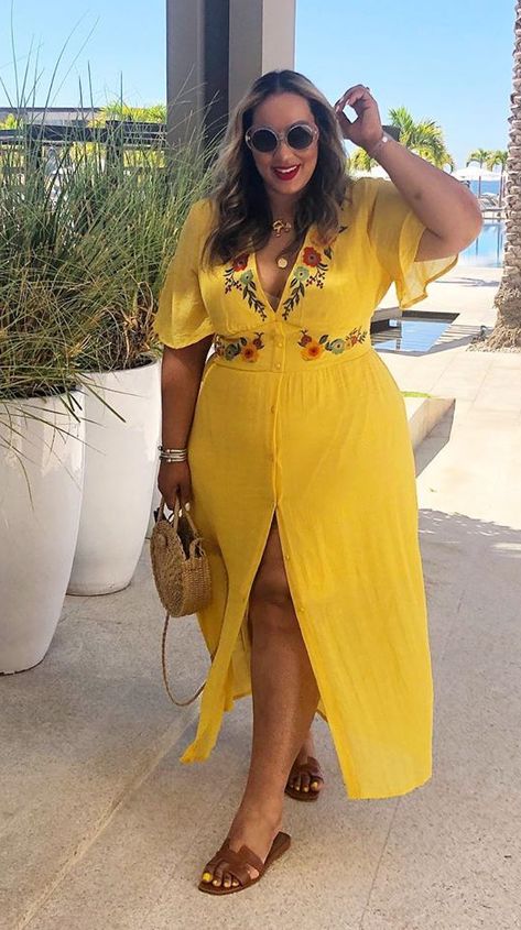 Plus Size Fashion for Women #plussize Plus Size Tips, Big Size Dress, Look Plus Size, Moda Plus, Plus Size Fashion For Women, Plus Size Kleidung, Sun Dress, Plus Size Swimwear, Look Plus