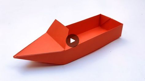 How to make paper speed boat | Handmade origami boat that floats on water | Floating paper boat | How to fold origami boat - Handmade origami canoe - DIY back to school projects - paper toy boat  #OrigamiCanoe  #PaperBoat  #OrigamiBoat | By DIY And Paper CraftsFacebook How To Fold A Paper Boat, Origami Boat Easy, Paper Boat How To Make, Origami Boat Instructions, Paper Boat Origami, Boat Origami, Back To School Projects, Make A Paper Boat, Boat Props