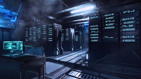 Server Room Server Room, Black Room, Data Center, Good Company, Web Hosting, Cool Gifs, Cyberpunk, Concept Art, Sci Fi