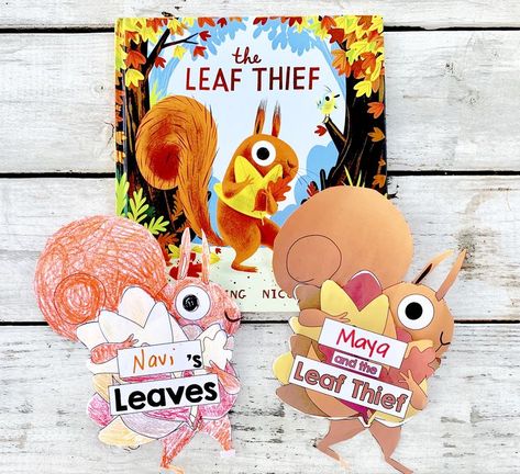 Perfect book craft activity to accompany the Autumn / Fall Leaves Read Aloud, "The Leaf Thief" by Alice Hemming & Nicola Slater ~ an Autumn / Fall Book about a squirrel who is confused about why all of the leaves on his tree are disappearing...it must be a thief!

Great for Reading, Literacy, ELA Centers for all grade levels! Read aloud the story "The Leaf Thief" and then encourage students to create their own Squirrel Craft to share about the Real Leaf Thief and other Fall Changes. The Leaf Thief, Fall Lesson Plans, Prek Crafts, Thanksgiving Crafts Preschool, Literacy Day, Leaf Book, Fall Lessons, Tree Study, Thanksgiving Preschool