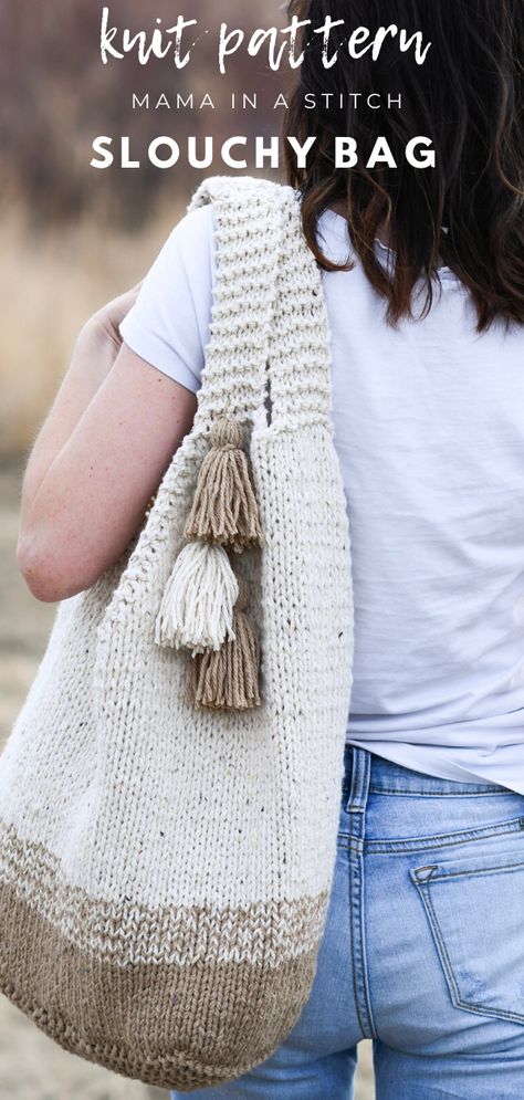 Knit Purses And Bags Free Pattern, Knitting Patterns For Bags Free, Free Bag Knitting Patterns, Knitted Handbags Free Patterns, Easy Knit Bag, Spring Knitting Patterns Free, Knit Tote Bag Pattern Free, Knit Bag Pattern Free, Knitted Bags Free Patterns