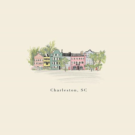 Logos, Charleston Art Paintings, Charleston Acrylic Painting, Charleston Sc Watercolor, Charleston Aesthetic Wallpaper, Charleston Wall Art, Charleston Sc Wallpaper, Charleston Drawing, Charleston Illustration