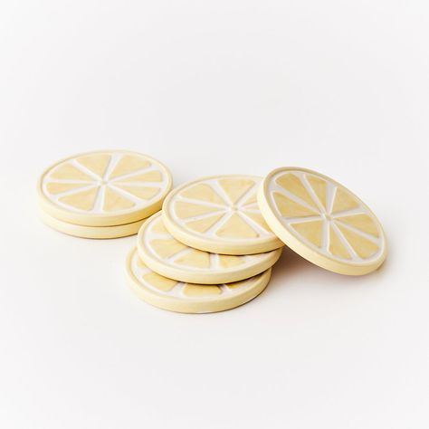 Lemon Coasters, Nordic Desk, Serveware Entertaining, Round Coasters, Ceramic Coasters, Positano, Coasters Set, Price Tag, Coaster Set