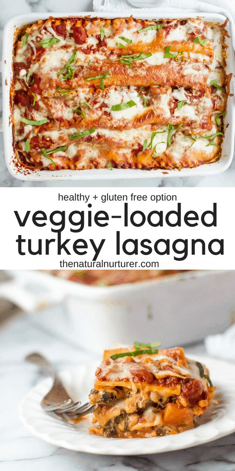 This veggie-loaded turkey lasagna is delicious, lighter on the cheese, and loaded with all kinds of vegetables.  The perfect healthy dinner to feed your family! #veggieloaded #healthyfamilydinner #healthylasagna #vegetablelasagna Ground Turkey Lasagna, Veggie Lasagna Recipe, Healthy Lasagna Recipes, Healthy Lasagna, Turkey Lasagna, Brain Healthy Foods, Beef Recipes Healthy, Best Lasagna Recipe, Beef Recipes For Dinner Easy