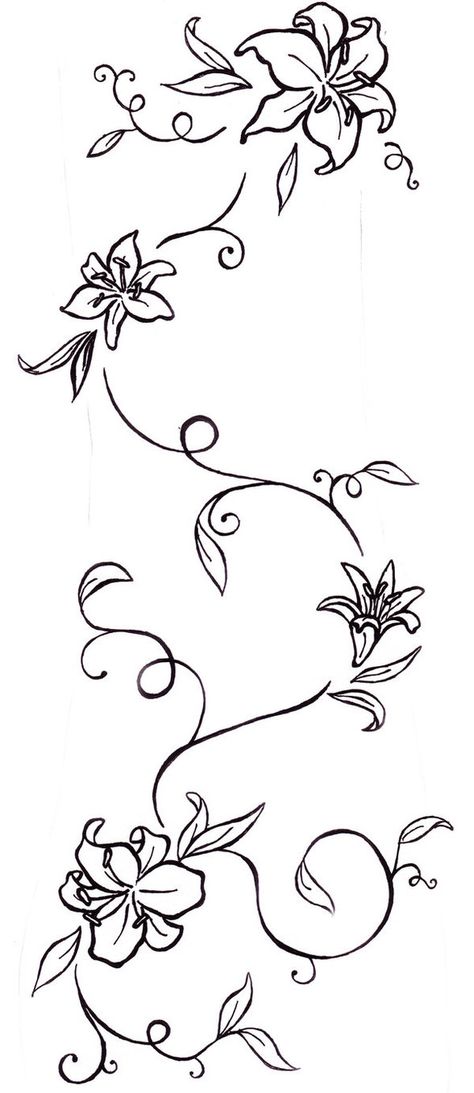 http://tattoomagz.com/rose-vine-tattoo-designs/flower-tattoos-lily-and-vine-tatt-tattoo-free-download-tattoo/ Rose Vine Tattoos, Wildflowers Tattoo, Flower Vine Tattoos, Hibiscus Flower Tattoos, Vine Tattoo, Girl Arm Tattoos, Vine Tattoos, Tattoo Stencil Outline, Rose Tattoo Design