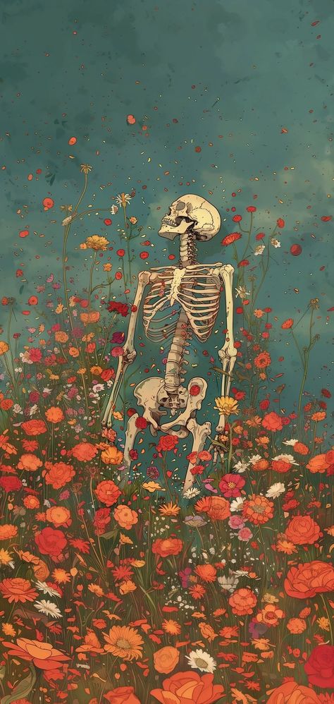 Skeleton Art Wallpaper Iphone, Halloween Art Wallpaper Iphone, Flower Skull Wallpaper, Skeleton Background Wallpapers, Mr Skelly Wallpaper, Skeleton Wallpapers Aesthetic, Skeleton Lovers Wallpaper, Artsy Phone Wallpaper, Dead Wallpapers Aesthetic