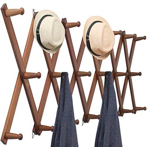 Accordion Hook Rack, Wall Mounted Hat Rack, Accordion Wall, Wall Mounted Coat Hanger, Jacket Hanger, Peg Hooks, Hanging Hats, Wall Mounted Hooks, Mudroom Design