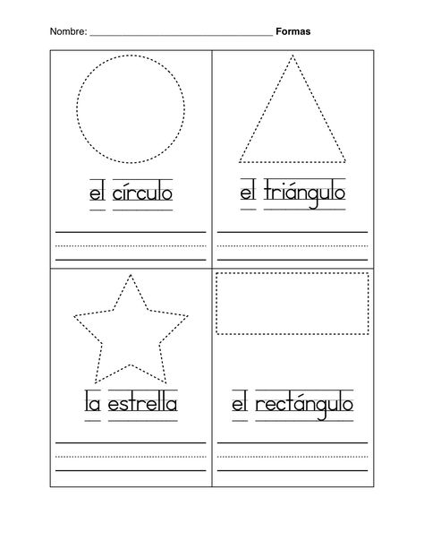 spanish worksheets for kindergarten | Basic Shapes in Spanish - Formas Basicas Worksheet Beginner Spanish Worksheets, Shapes In Spanish, Preschool Spanish Lessons, Beginner Spanish Lessons, Shape Worksheets For Preschool, Spanish Learning Activities, Preschool Spanish, Shapes Worksheet Kindergarten, Learning Spanish For Kids