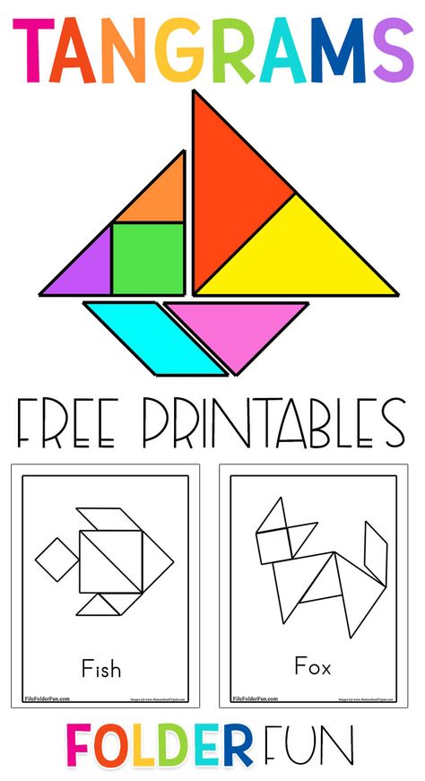 Free printable tangrams and tangram pattern cards. These activity sheets are great for preschool math learning centers. Students work on building different animals, objects and shapes. Tangram Printable, Tangram Shapes, Tangram Activities, Tangram Patterns, Math Learning Center, Picture Game, Tangram Puzzles, Math Sheets, Shapes Preschool