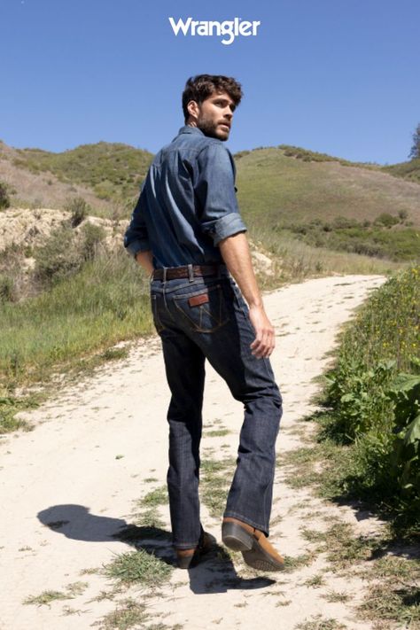 Western Outfit Men, Bootcut Jeans Outfit, Boots Outfit Men, Jeans Outfit Men, Western Outfits Men, Vintage Wrangler Jeans, Mens Bootcut Jeans, Cowboy Outfits, Men Stylish Dress