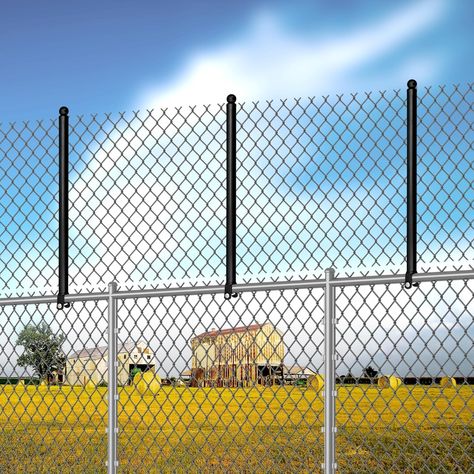 9 Pack Chain Link Fence Extension, 25.2'' Fence Extension Height, Galvanized Post Extender for Dogs and Privacy (1-3/8'', Black) : Amazon.ca: Pet Supplies Fence Extension Ideas For Dogs, Extend Chain Link Fence Height, Chain Link Fence Extension Ideas, Privacy Fence Extension Ideas, Extended Fence Height, Fence Extension Ideas, Fence Extender, Fence Height Extension, Fence Extension