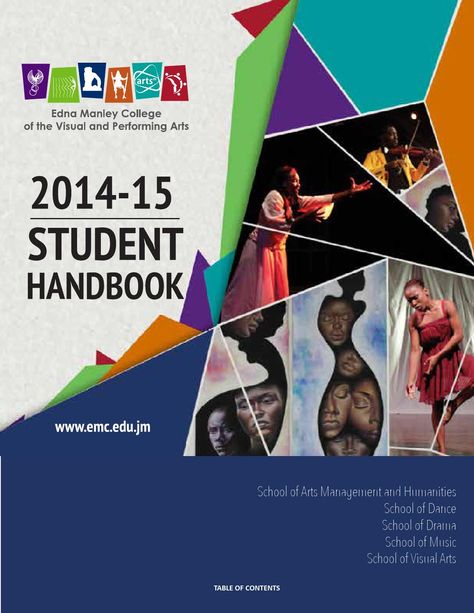 2014-15 Student/College Handbook | Edna Manley College of the Visual and Performing Arts Student Handbook Design, College Magazine Cover Design, Student Handbook, College Magazine, Arts Management, Drama School, Visual And Performing Arts, School Of Visual Arts, Art Student