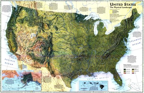 ""United States: The Physical Landscape" 1996 map by National Geographic in 1996 [2298x1490]" by Maps-and-Music in MapPorn National Geographic Animals, Map Quiz, National Geographic Maps, Physical Map, Physical Geography, Geography Map, Remote Sensing, United States Map, Physical Features