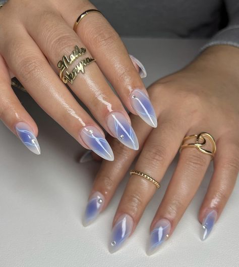 April Almond Nails, Eyeshadow Nails, Thanksgiving Nail Ideas, Aura Nails, Thanksgiving Nail, Milky Nails, Blush Nails, Pretty Gel Nails, Almond Nails Designs